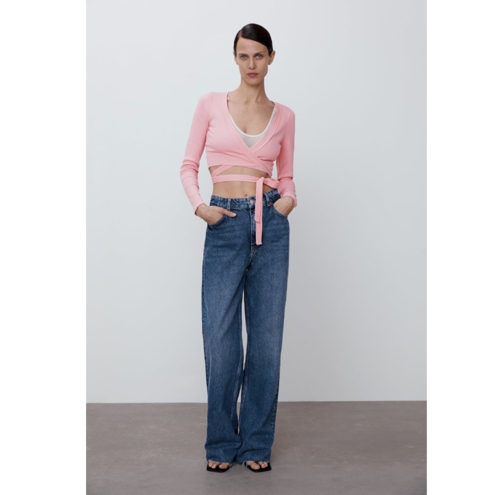 Tied Cropped Sweater Size M NWT